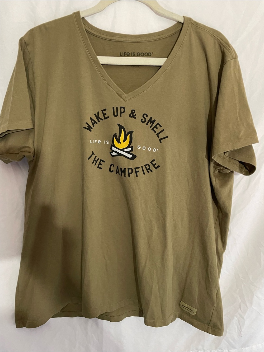 Life Is Good Crusher Tee - Olive Green